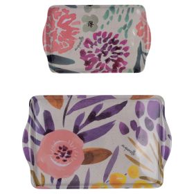 Set 2 vassoi in melammina, Acquerello