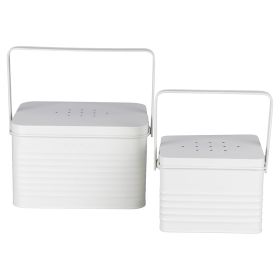 Set 2 contenitori patate, cipolle e aglio, Vintage