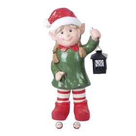 Elfo natalizio con lanterna porta t-light h. 50 cm, Santa&#39;s House