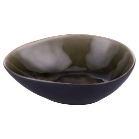 Piatto fondo ovale in gres bicolor, The Market