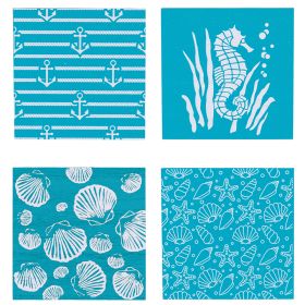 Set 4 sottobicchieri in legno mdf, turchese, Ocean