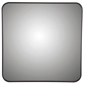 Specchio da muro 60,5x60,5 cm con cornice in alluminio, design moderno, nero, Sibilla