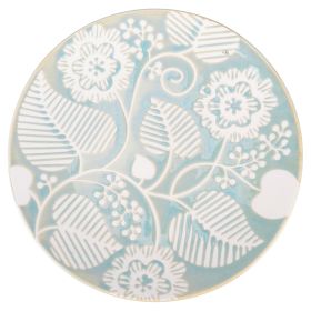 Piatto piano 22 cm in ceramica, azzurro, Reactive