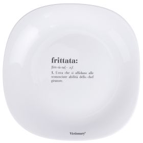 Piatto piano quadrato in vetro opalino