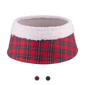 Copri base albero di Natale tartan effetto teddy &#216;55x23 cm, Santa&#39;s House