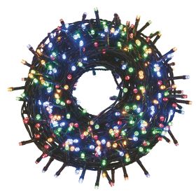 Filo 2000 led multicolor 60 m, uso esterno, 8 giochi di luce, Santa&#39;s House