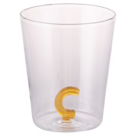 Bicchiere 420 ml in vetro borosilicato, lettera C interna in 3D, Monogram