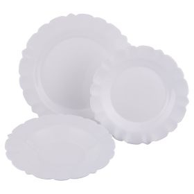 Servizio piatti 18 pezzi, in vetro opalino, 6 posti tavola