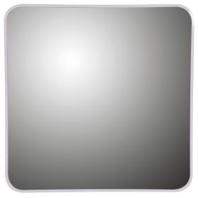 Specchio da muro 60,5x60,5 cm con cornice in alluminio, design moderno, bianco, Sibilla