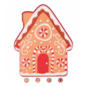 Mattonella decorativa natalizia in ceramica con fondo in sughero, Santa&#39;s House