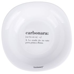 Piatto fondo quadrato in vetro opalino