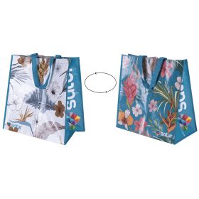 Borsa shopper botanico blu 45x25x45cm, Satur