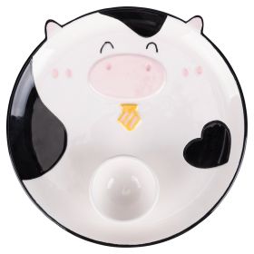 Piattino mucca porta uovo in ceramica, Les Petites