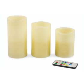 Set 3 candele led multicolor con telecomando
