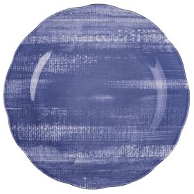Piatto piano in porcellana, blu, Versilia
