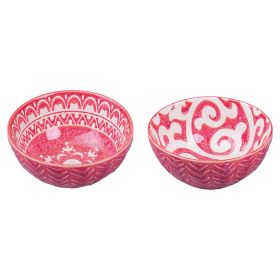 Ciotola tonda 12,5 cm in ceramica doppio decoro, Reactive