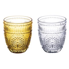 Set 2 bicchieri acqua 330 ml, trasparente e ambra, Siviglia Sibilla
