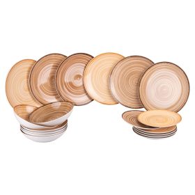 Servizio piatti 18 pezzi in porcellana, Baita Chocolate